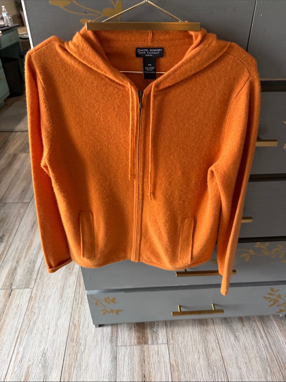 Daniel Bishops Orange Hooded Zip-Up Cardigan Sweater